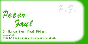 peter faul business card