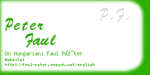 peter faul business card